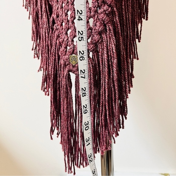 Boho Crochet Festival High Low Skirt Loose Knit Beach Swim  Cover Up Fringe Sz S - Picture 5 of 14